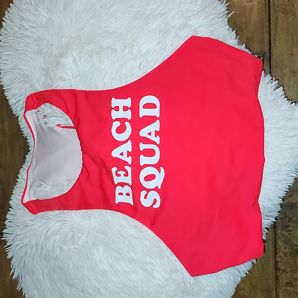 PINK Victoria's Secret "BEACH SQUAD" razor back swim top size S